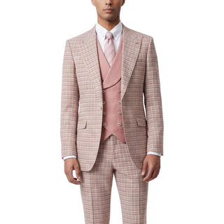 Viola 9-23758-3 Blush Pino Baldini 3Pc Plaid Suit - Front View