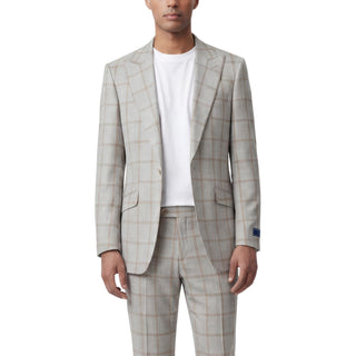 Angelo 9-9480-2 Camel Pino Baldini 3Pc Plaid Suit - Side View