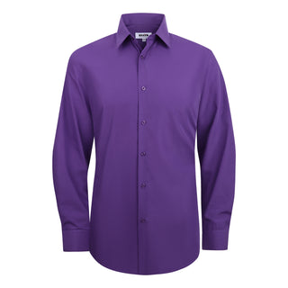 Purple Slim Fit Solid Dress Shirt