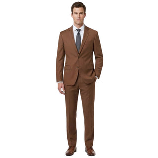 Joseph Michael 0905-1A Rust Sharkskin Slim Fit Suit - Detail View