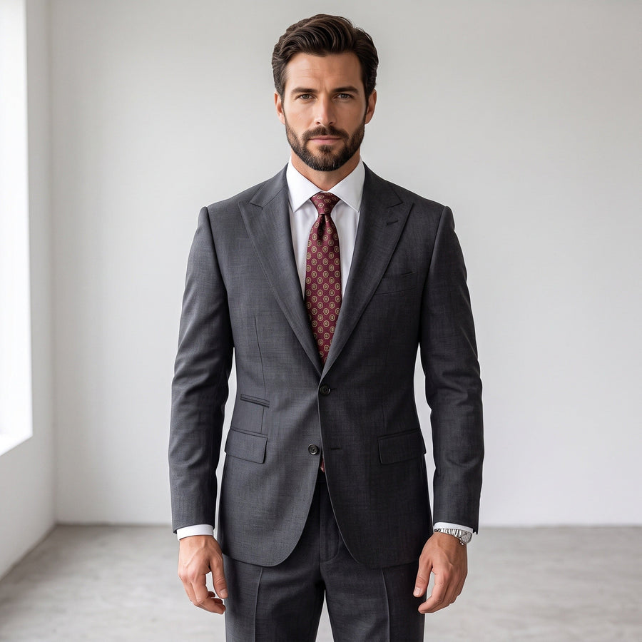 Ideal 4-Way Stretch 2-Piece Slim Fit Suit - Dark Grey