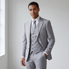 Joseph Michael Osteria Men's Ash Modern Fit 3-Piece Plaid Suit
