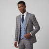 Pino Baldini Ava Men's Indigo 3-Piece Plaid Suit