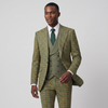 Pino Baldini Ava Men's Olive 3-Piece Plaid Suit