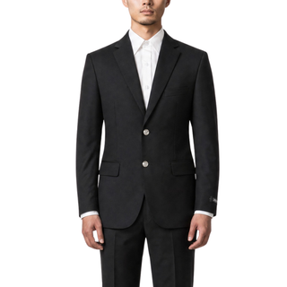 Joseph Michael Black 2 Button Notch Lapel Blazer — Silver Buttons