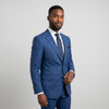 Stacy Adams Men's Blue 2-Piece Modern Fit Suit — Notch Lapel
