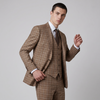 Joseph Michael Modena Men's Copper Modern Fit 3-Piece Plaid Suit