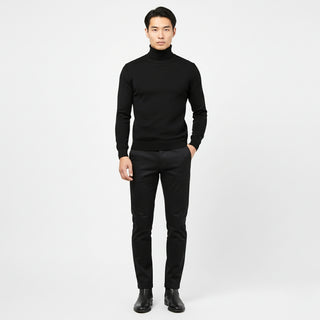 Black Slim Fit Turtleneck Sweater