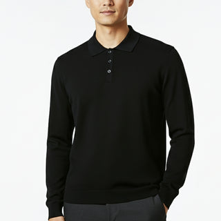 Jm2255 Black Long Sleeve Polo