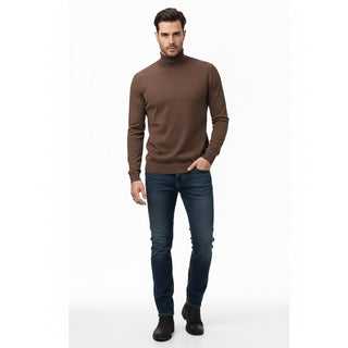 Brown Slim Fit Turtleneck Sweater