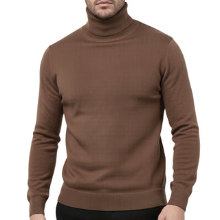 Brown Slim Fit Turtleneck Sweater