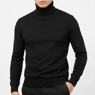 Black Slim Fit Turtleneck Sweater