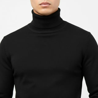 Black Slim Fit Turtleneck Sweater