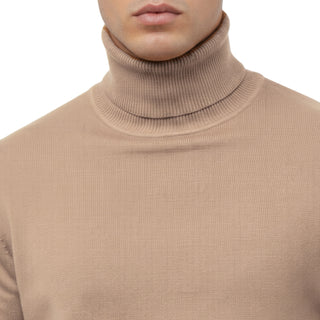 Camel Traditional Fit Turtleneck Sweater