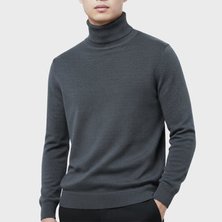 Charcoal Traditional Fit Turtleneck Sweater