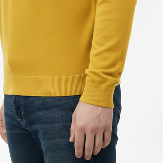 Mustard Quarter-Zip Traditional Fit Pullover Sweater
