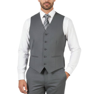 Joseph Michael Grey Vested Sharkskin Suit - Side View