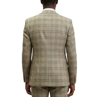 3 Piece Extrema Plaid Suit Grey 524