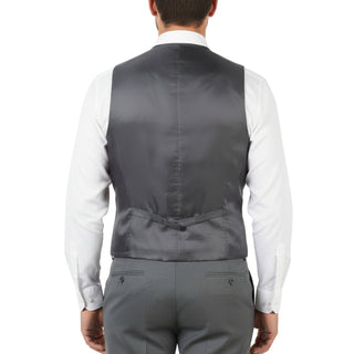 Joseph Michael Grey Vested Sharkskin Suit - Back View