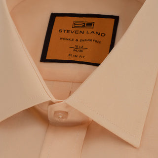 Poplin | Button Cuff | 100% Cotton | Peach