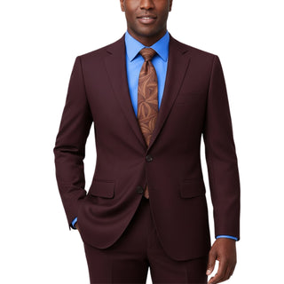 100% Wool 2 Button Modern Fit Burgundy Suit