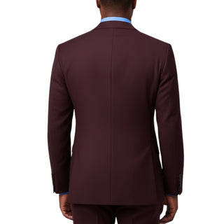 100% Wool 2 Button Modern Fit Burgundy Suit