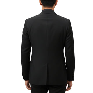 100% Wool 2 Button Modern Fit Black Suit