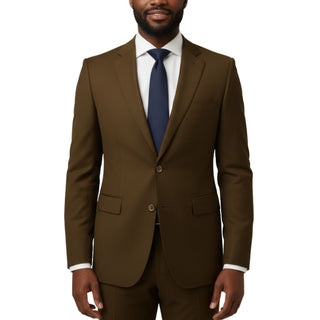 100% Wool 2 Button Modern Fit Tobacco Suit