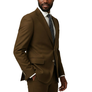 100% Wool 2 Button Modern Fit Tobacco Suit
