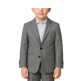 Boys Grey Sharkskin Suit