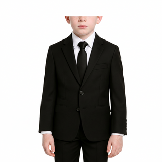 Joseph Michael Boys' Black Sharkskin Suit