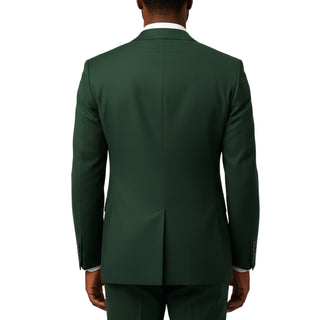 100% Wool 2 Button Modern Fit Hunter Green Suit