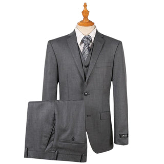 Charcoal Vested Sharkskin Suit