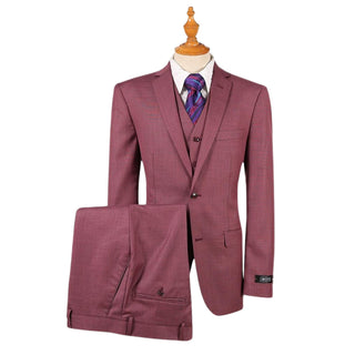 Rose Vested Sharkskin Suit