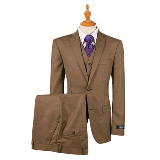 Rust Vested Sharkskin Suit