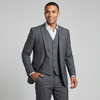 Joseph Michael Men's Grey 3-Piece Slim Fit Plaid Suit