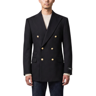Joseph Michael Black Double Breasted Blazer — Gold Buttons