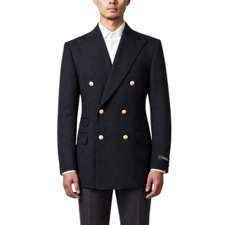 Joseph Michael Black Double Breasted Blazer — Gold Buttons