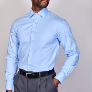 Poplin | Button Cuff | 100% Cotton | Light Blue