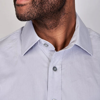Poplin | Button Cuff | 100% Cotton | Silver