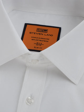 Poplin | Button Cuff | 100% Cotton | White