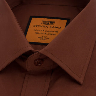 Poplin | Button Cuff | 100% Cotton | Brown