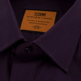 Poplin | Button Cuff | 100% Cotton | Blackberry