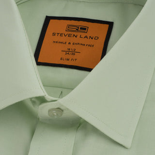Poplin | Button Cuff | 100% Cotton | Pistachio