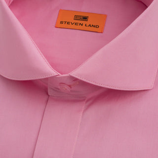 Poplin | Hidden Placket | Cutaway Collar | French Cuff | Pink