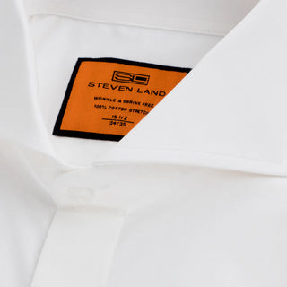 Poplin | Hidden Placket | Cutaway Collar | French Cuff | White