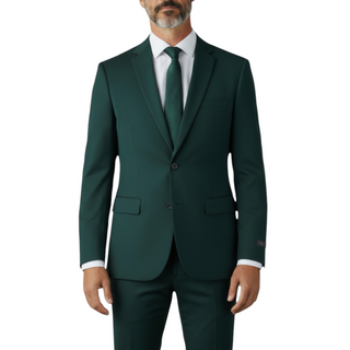 Joseph Michael 4-Way Stretch Knit Suit Bottle Green - Front View