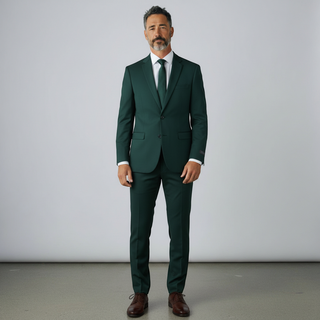 Joseph Michael 4-Way Stretch Knit Suit Bottle Green - Side View