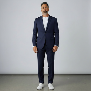 Joseph Michael 4-Way Stretch Knit Suit Navy - Detail View