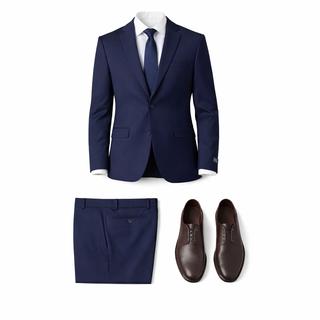 Joseph Michael 4-Way Stretch Knit Suit Navy - Back View